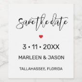 Minimalist Save the date Wine Label ワインラベル (シングルラベル)