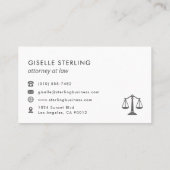 Minimalist Scales of Justice Attorney at Law  名刺 (裏面)