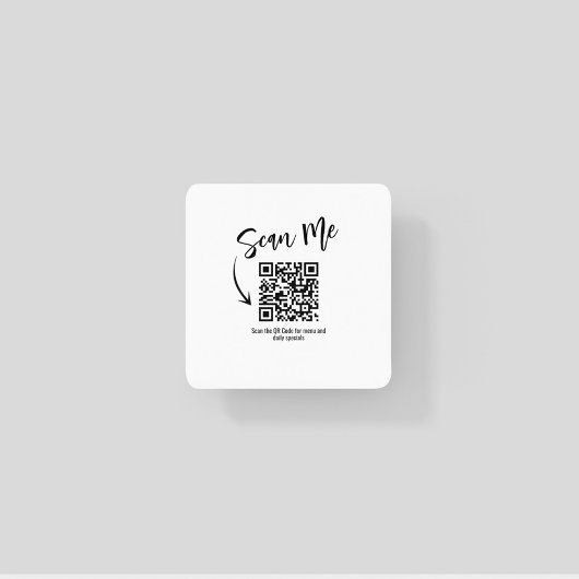 Minimalist Scan Me QR Code Restaurant Design スクエアペーパーコースター