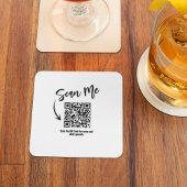 Minimalist Scan Me QR Code Restaurant Design スクエアペーパーコースター