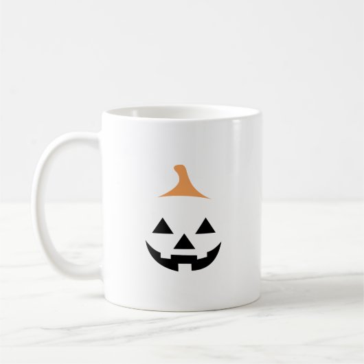 Minimalist Scary Pumpkin コーヒーマグカップ (左)
