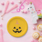 Minimalist Scary Pumpkin ペーパープレート (パーティー)
