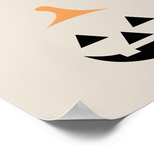 Minimalist Scary Pumpkin ポスター (角)