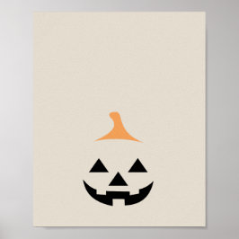 Minimalist Scary Pumpkin ポスター