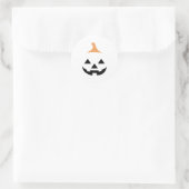 Minimalist Scary Pumpkin ラウンドシール (バッグ)