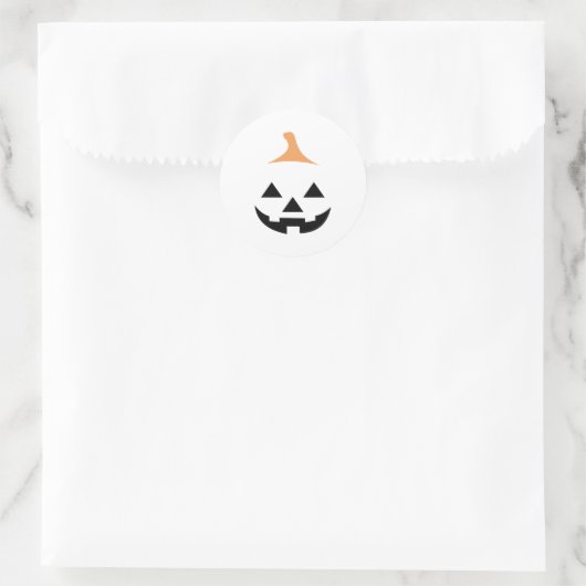 Minimalist Scary Pumpkin ラウンドシール (バッグ)