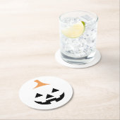 Minimalist Scary Pumpkin ラウンドペーパーコースター (インサイチュ)
