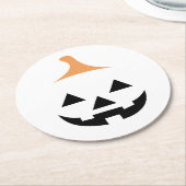 Minimalist Scary Pumpkin ラウンドペーパーコースター (アングル)
