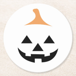 Minimalist Scary Pumpkin ラウンドペーパーコースター