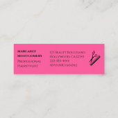 Minimalist Scissors Pink Black Photo Hair Salon スキニー名刺 (裏面)