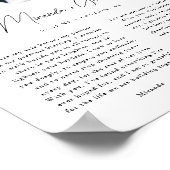 Minimalist Script 3-Photo Custom Wedding Vows ポスター (角)