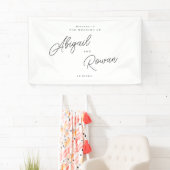 Minimalist Script Black White Wedding Welcome 横断幕 (インサイチュ)