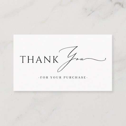 Minimalist Script Branded Modern Thank You 名刺 (正面)