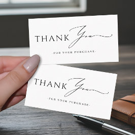 Minimalist Script Branded Modern Thank You 名刺