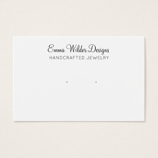 Minimalist Script Earring Display Card (正面)