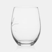 Minimalist Script "Engaged" Custom Names ステムなしワイングラス (左)