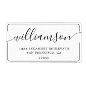 Minimalist Script Family Return Address ラベル (正面)