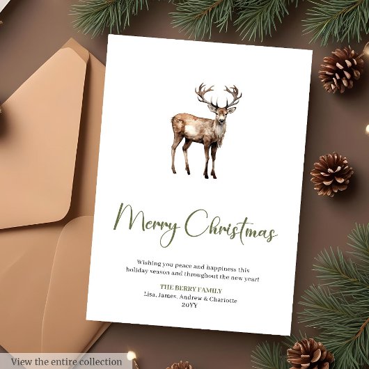 Minimalist Script Font Holiday Christmas Greeting  シーズンカード