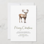 Minimalist Script Font Holiday Christmas Greeting  シーズンカード (正面)