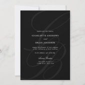 Minimalist Script Font Monogram QR Code Wedding 招待状 (正面)