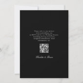 Minimalist Script Font Monogram QR Code Wedding 招待状 (裏面)