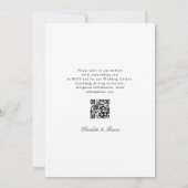 Minimalist Script Font Monogram QR Code Wedding 招待状 (裏面)