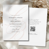 Minimalist Script Font Monogram QR Code Wedding 招待状