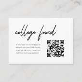 Minimalist Script Graduation College Fund QR Code エンクロージャーカード (正面)
