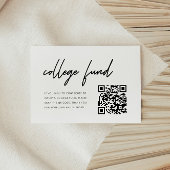 Minimalist Script Graduation College Fund QR Code エンクロージャーカード