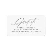 Minimalist Script Graduation Return Address Label ラベル (正面)
