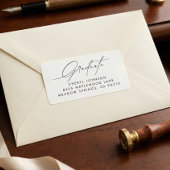 Minimalist Script Graduation Return Address Label ラベル