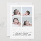 Minimalist Script Lettering 5-Photo Baby Birth 案内状 (裏面)