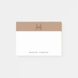 Minimalist Script Metallic Taupe Gold Monogram ポストイット