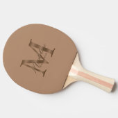 Minimalist Script Metallic Taupe Gold Monogram 卓球ラケット (横)