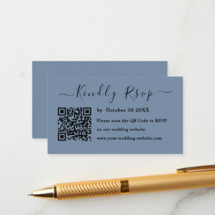 Minimalist Script   Modern QR Code RSVP Wedding エンクロージャーカード