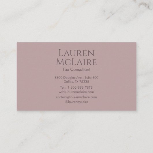 Minimalist Script Monogram Taupe Blush Branding 名刺 (裏面)