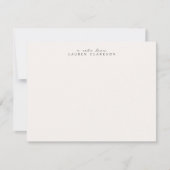 Minimalist script Personal Stationery Note Card セーブザデート (正面)