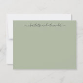Minimalist Script Personalized Couples Jade Green ノートカード (正面)