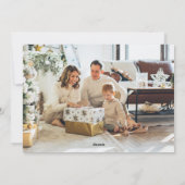 Minimalist Script Photo Collage Elegant Christmas シーズンカード (裏面)