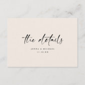 Minimalist Script QR Code Wedding Details エンクロージャーカード (正面)