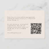Minimalist Script QR Code Wedding Details エンクロージャーカード (裏面)