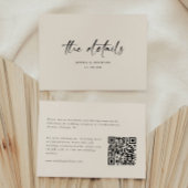 Minimalist Script QR Code Wedding Details エンクロージャーカード
