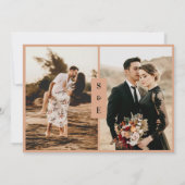 Minimalist Script Rustic Terracotta Photo Wedding セーブザデート (裏面)