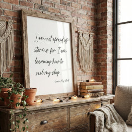 Minimalist Script Storms Quote Louisa May Alcott ポスター