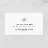 Minimalist Script Thank You Business insert Cards 名刺 (裏面)