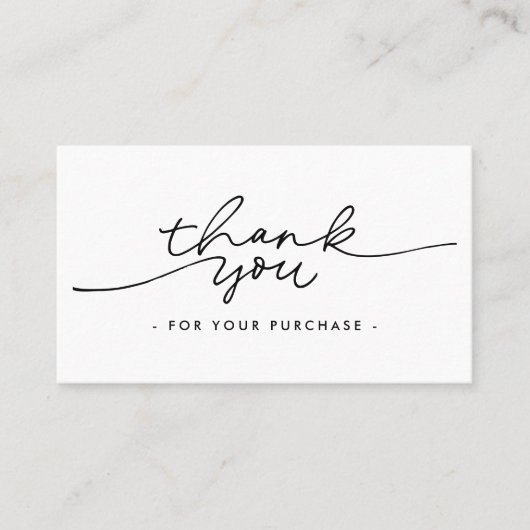 Minimalist Script Thank You Business insert Cards 名刺 (正面)