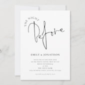 Minimalist Script The Night Before Wedding Dinner 招待状 (正面)