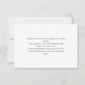 Minimalist Script Typography Winter Baby Shower サンキューカード (裏面)