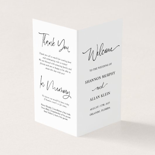 Minimalist Script Wedding Ceremony Program (外部)