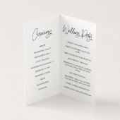 Minimalist Script Wedding Ceremony Program (内部)